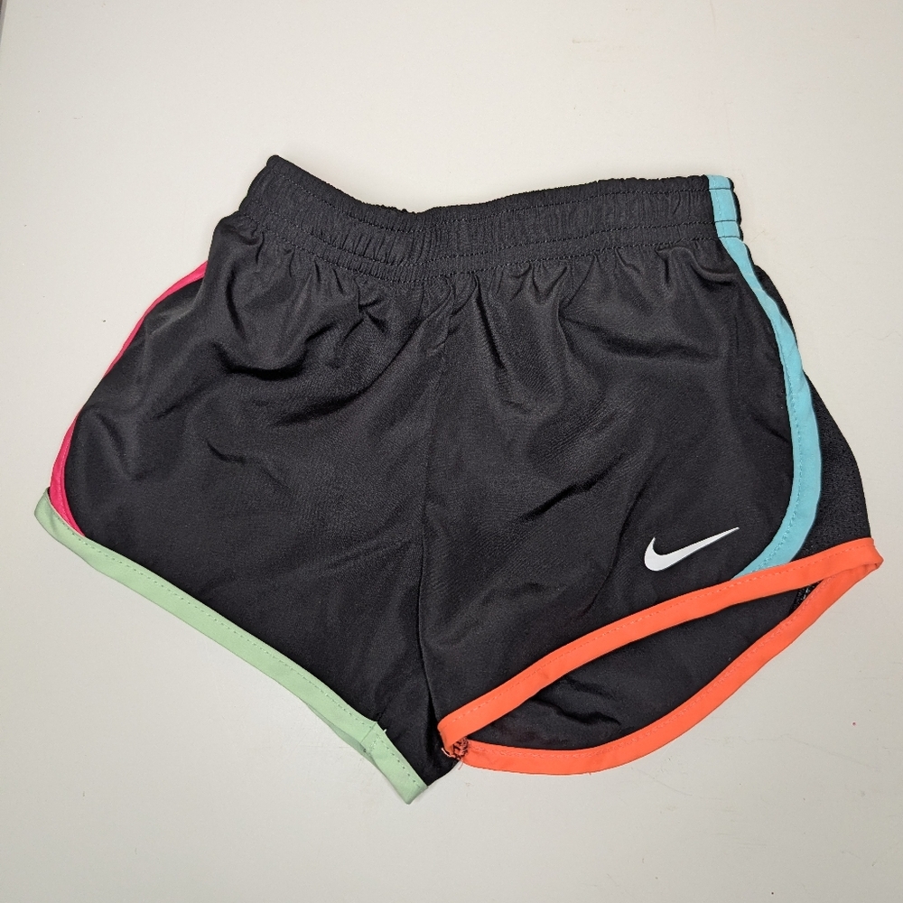 Nike Toddler's Black Athletic Shorts with Colorful Trim